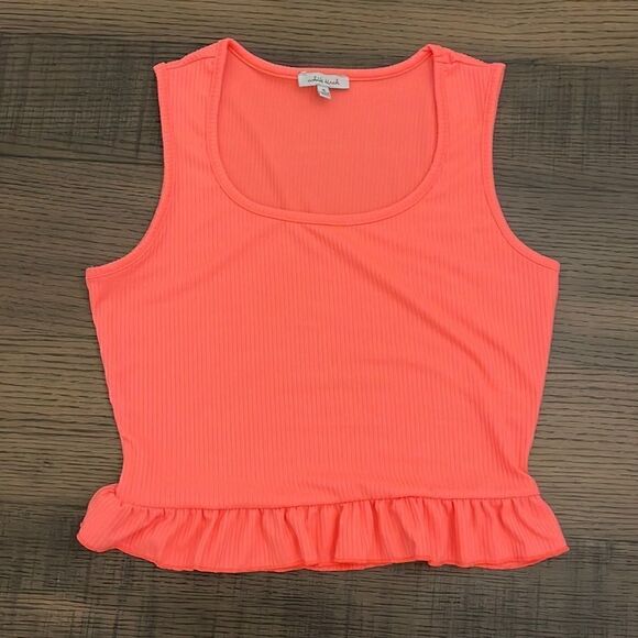 WHITE Birch Tank Top with Ruffle Hem - Picture 2 of 7